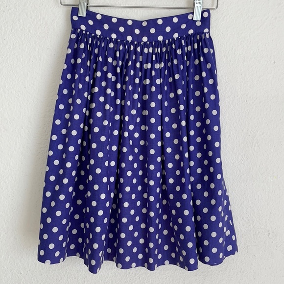 Vintage Laura Ashley Polka Dot Cotton Skirt - Picture 8 of 11
